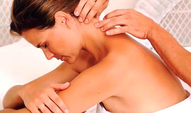 Osteochondrosis massage treatment of the cervical-high zone