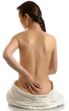Back discomfort with spinal osteochondrosis.